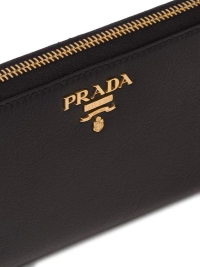 Shop Prada Zip-around Continental Wallet In Black