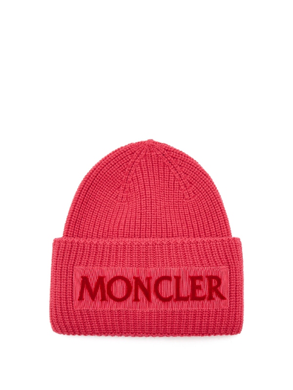 pink moncler beanie