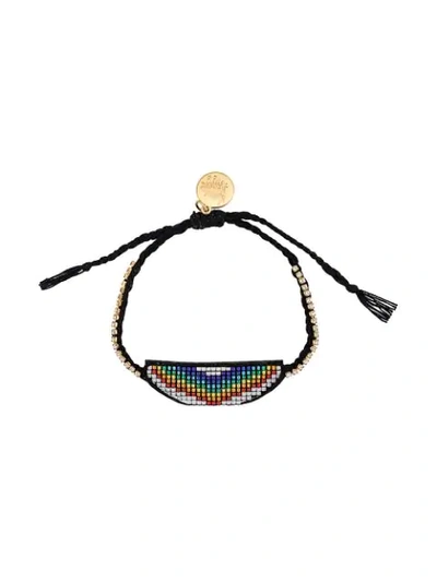 Shop Venessa Arizaga Rainbow Beaded Bracelet In Multicolour