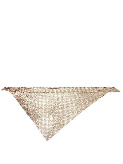 Paco Rabanne Crystal-embellished Chainmail Mesh Triangle Scarf In Gold ...