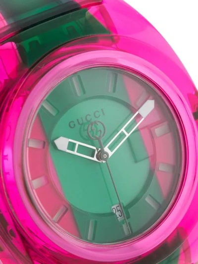 Pre-owned Gucci Web Stripe Watch In Green