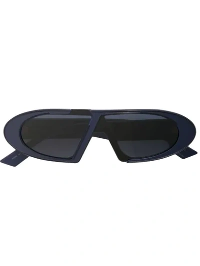 Shop Dior Oblique Asymmetric Sunglasses In Blue