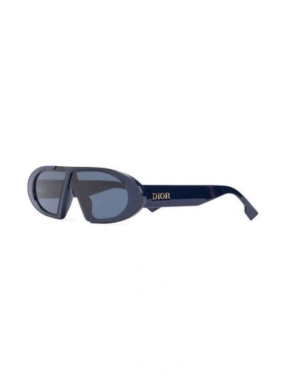 Shop Dior Oblique Asymmetric Sunglasses In Blue