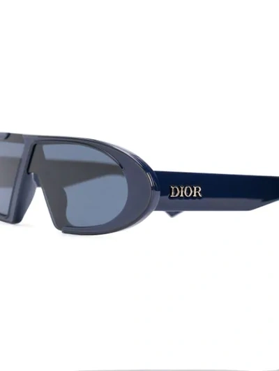 Shop Dior Oblique Asymmetric Sunglasses In Blue