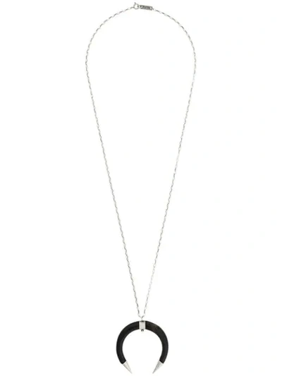 Shop Isabel Marant Halskette Mit Hufeisenförmigem Anhänger In Black/silver
