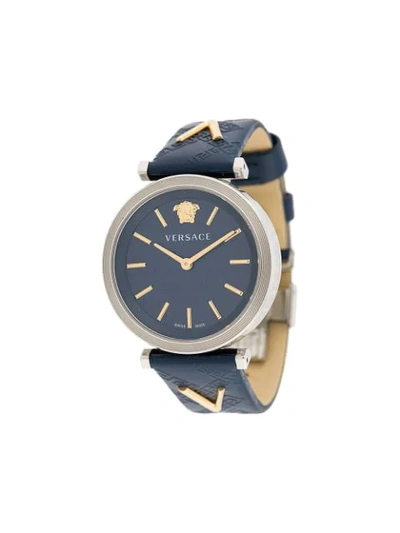 Shop Versace Twist 36mm Watch In Blue