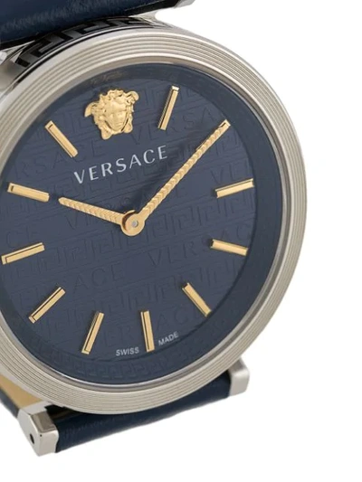 Shop Versace Twist 36mm Watch In Blue