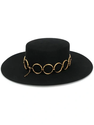 Shop Saint Laurent Andalusian Felt Hat In 1080 Black