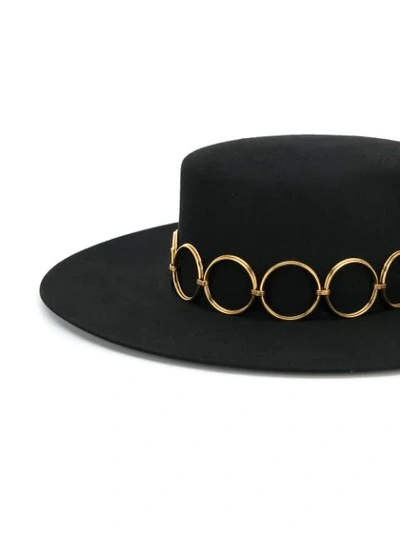 Shop Saint Laurent Andalusian Felt Hat In 1080 Black