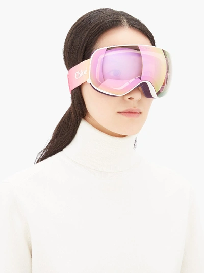 Chloé X Dragon Cassidy Interchangeable-lens Ski Goggles In White | ModeSens