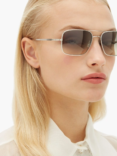 The Row X Oliver Peoples Victory L.a. Titanium Sunglasses In Grey