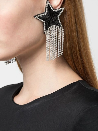 Shop Venessa Arizaga Art Star Clip-on Earrings In Black