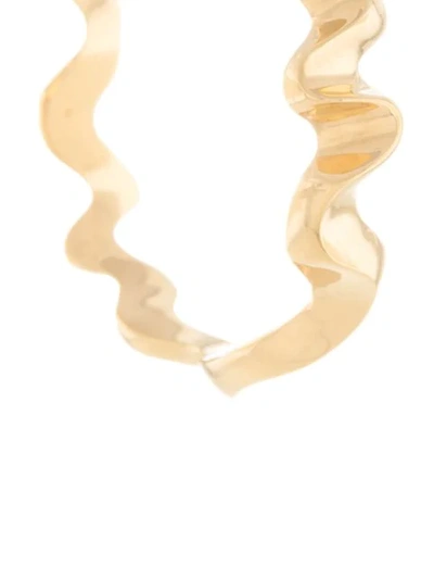 Shop Niomo Bara Zigzag-shaped Hoop Earrings In Gold