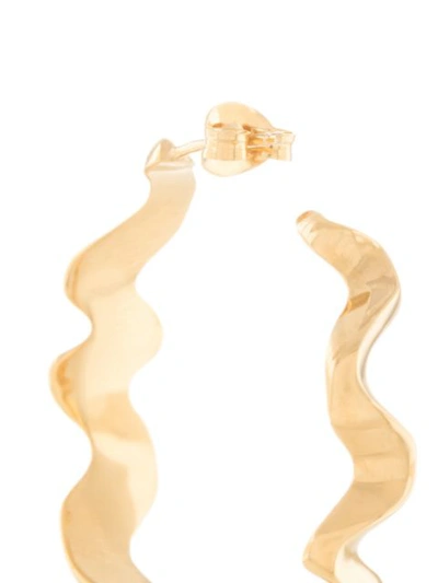Shop Niomo Bara Zigzag-shaped Hoop Earrings In Gold