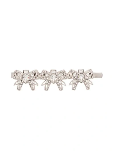 Shop Miu Miu Micro Bow Hair Clip - Silver