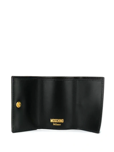 Shop Moschino Mascot Plaque Wallet In Black