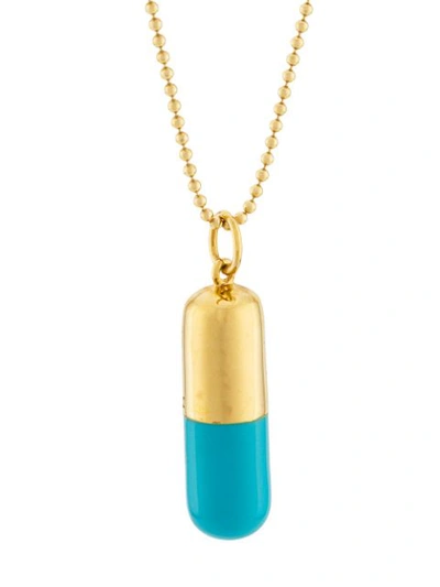 Shop True Rocks Large Pill Pendant Necklace In Blue