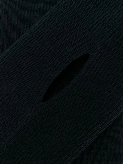 Shop Miu Miu Long Knitted Mittens In Black
