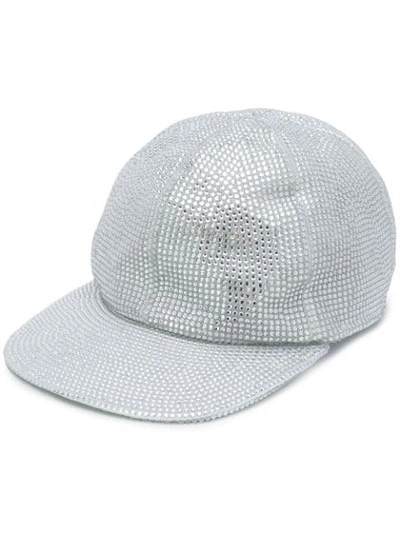 Shop Off-white Studded Cap In Silver