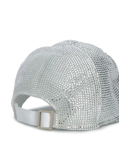Shop Off-white Studded Cap In Silver
