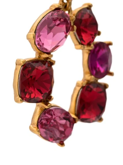 Shop Oscar De La Renta Bold Crystal Earrings In Red