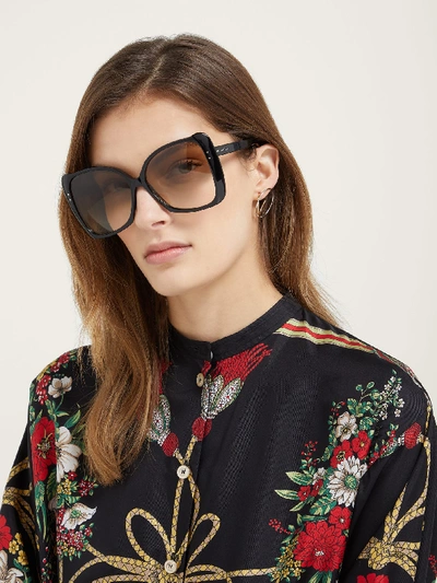 Gucci 62mm Oversize Butterfly Sunglasses In Brown | ModeSens