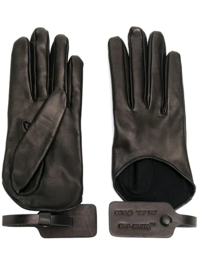 TAG DETAIL LEATHER GLOVES