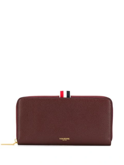 Shop Thom Browne Long Zip-around Purse In Red