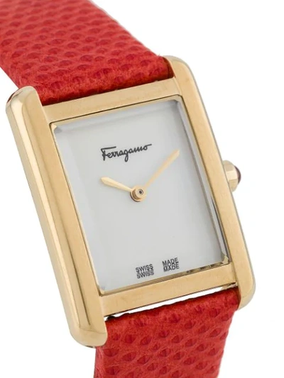 Shop Ferragamo Portrait Lady 24x32mm Watch In Red