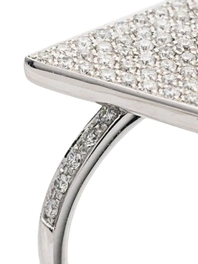 Shop Anita Ko 18kt White Gold Triangle Diamond Ring In Silver