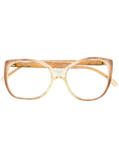 Pre-owned Saint Laurent 1990s Round Glasses In Neutrals