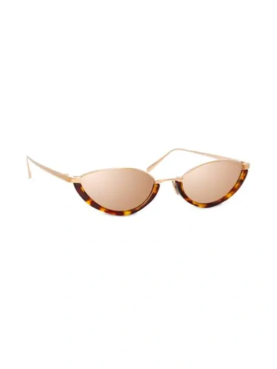 Shop Linda Farrow Daisy C4 Cat-eye Sunglasses In Brown