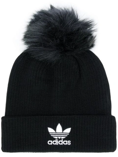 Shop Adidas Originals Knitted Beanie In Black