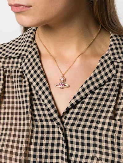 Shop Vivienne Westwood Orb Pendant Necklace In Gold