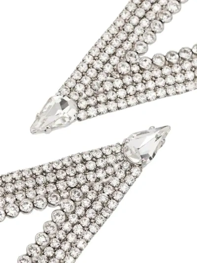 Shop Alessandra Rich Triangle Cutout Crystal Earrings In Metallic