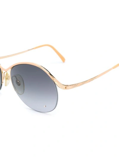 Pre-owned Dior 圆框太阳眼镜 In Gold
