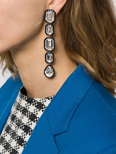 Shop Racil Magdalena Crystal Earrings In Black