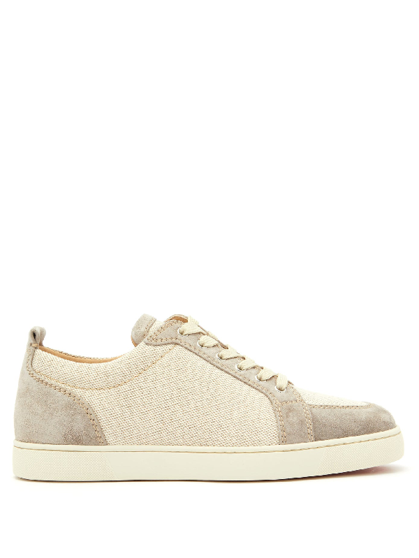 præst bur Perfekt Christian Louboutin Rantulow Canvas And Suede Trainers In Off White |  ModeSens