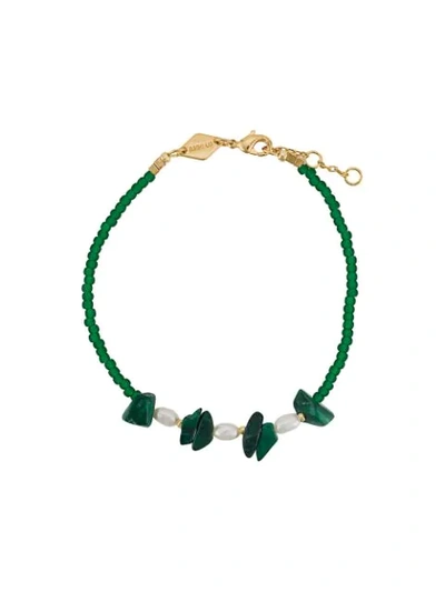 Shop Anni Lu Emmanuelle Beaded Bracelet In Green