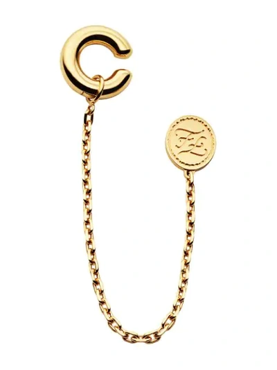 Shop Fendi Gold-tone Small Ear Cuff In F0cfk-soft Gold