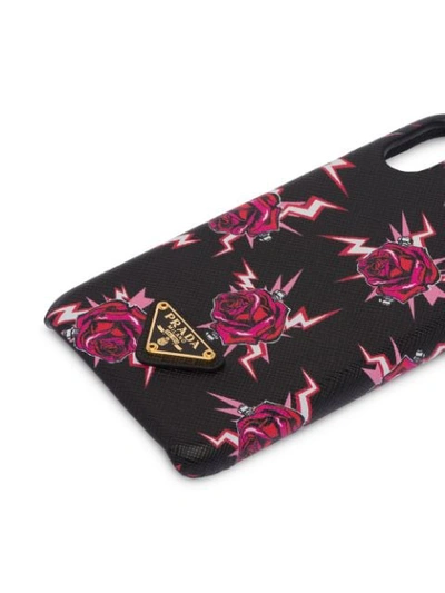 Shop Prada Roses Print Iphone X And Xs Case In Black