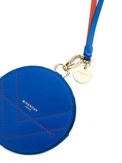 Shop Givenchy Eden Round Zip-up Coin Purse In 蓝色