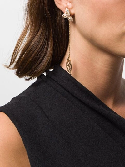 Atelier Swarovski Graceful Bloom Mismatched Earrings In Gold | ModeSens