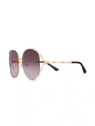 Shop Gucci Round-frame Sunglasses In Brown