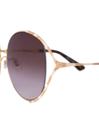 Shop Gucci Round-frame Sunglasses In Brown