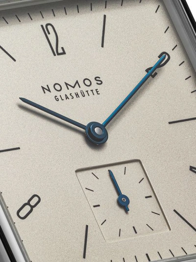 Shop Nomos Tetra 29mm In White, Silver-plated