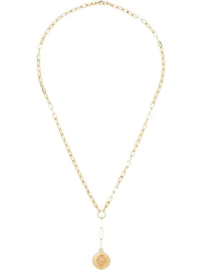 Shop Foundrae 14kt Gold And Diamond Drop Pendant Necklace