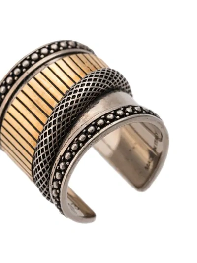 Shop Alexander Mcqueen Mechanical Cuff Ring In Mix