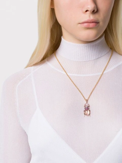 Shop Annoushka 18kt Rose Gold Mythology Beetle Necklace In 18ct Rose Gold