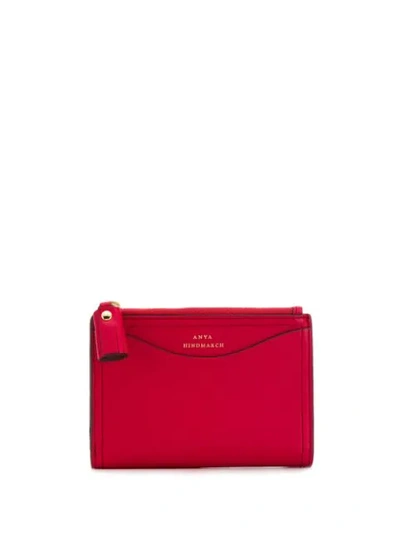 ANYA HINDMARCH DOUBLE ZIP PURSE - 红色